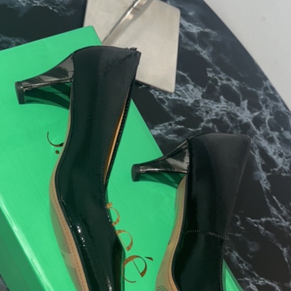 Women’s Dress Shoes Size 7.5 Black ASILAH Crinkle Patent J.RENEE Pumps AUTHENTIC - Picture 5 of 9